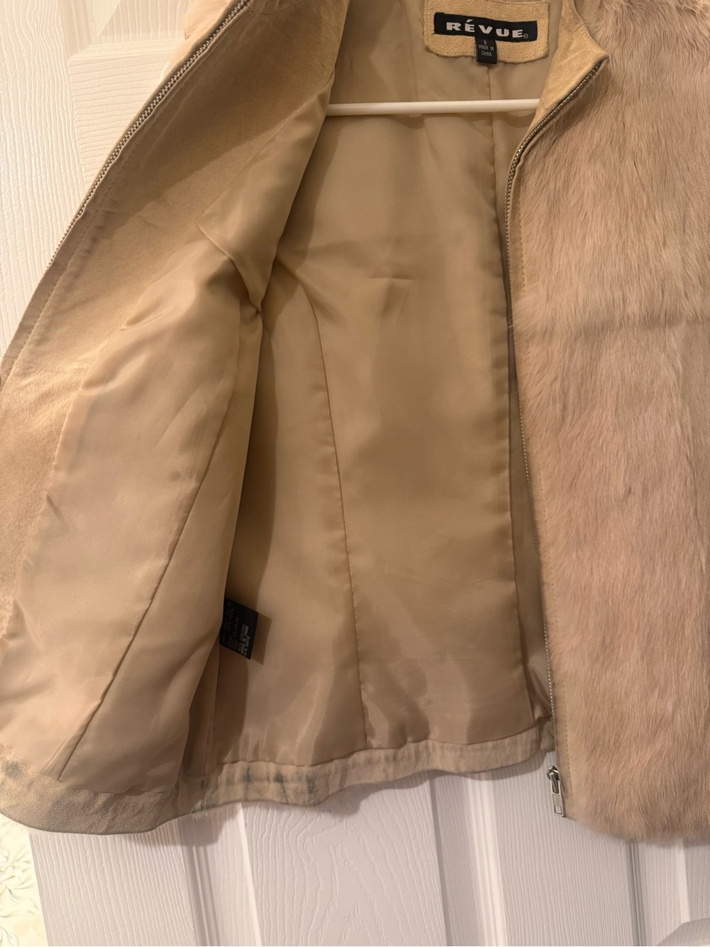 ReVUE Women's Faux Fur Vest in Light Beige - Picture 5 of 6